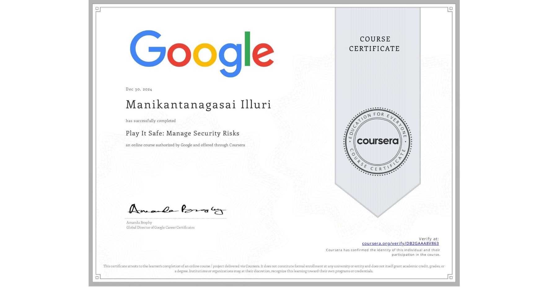 Google Managing Security Risks